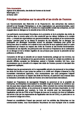 Principes volontaires sur la sécurité et les droits de l'homme